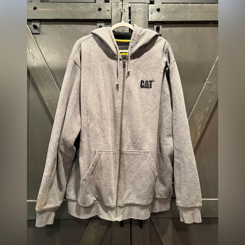 Caterpillar Gray Zip Up Sweater